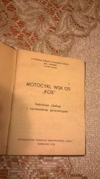 Sprzedam instrukcje obsługi WSK 125 