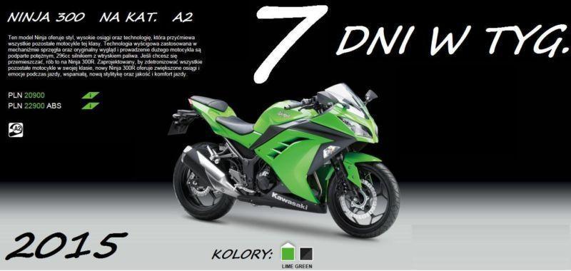 KAWASAKI NINJA 300y , nowy , rat 6%