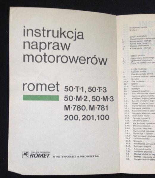 Instrukcja serwisowa napraw motorowerów Romet