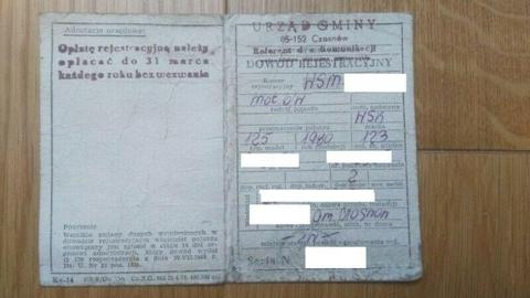WSK 125 kolekcjonerski dow rej. TYLKO DOWÓD rej